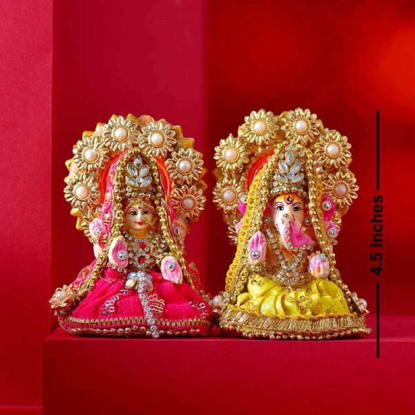 Terracotta Lakshmi & Ganesha & Mewa Bites Combo   for usa - Image 3
