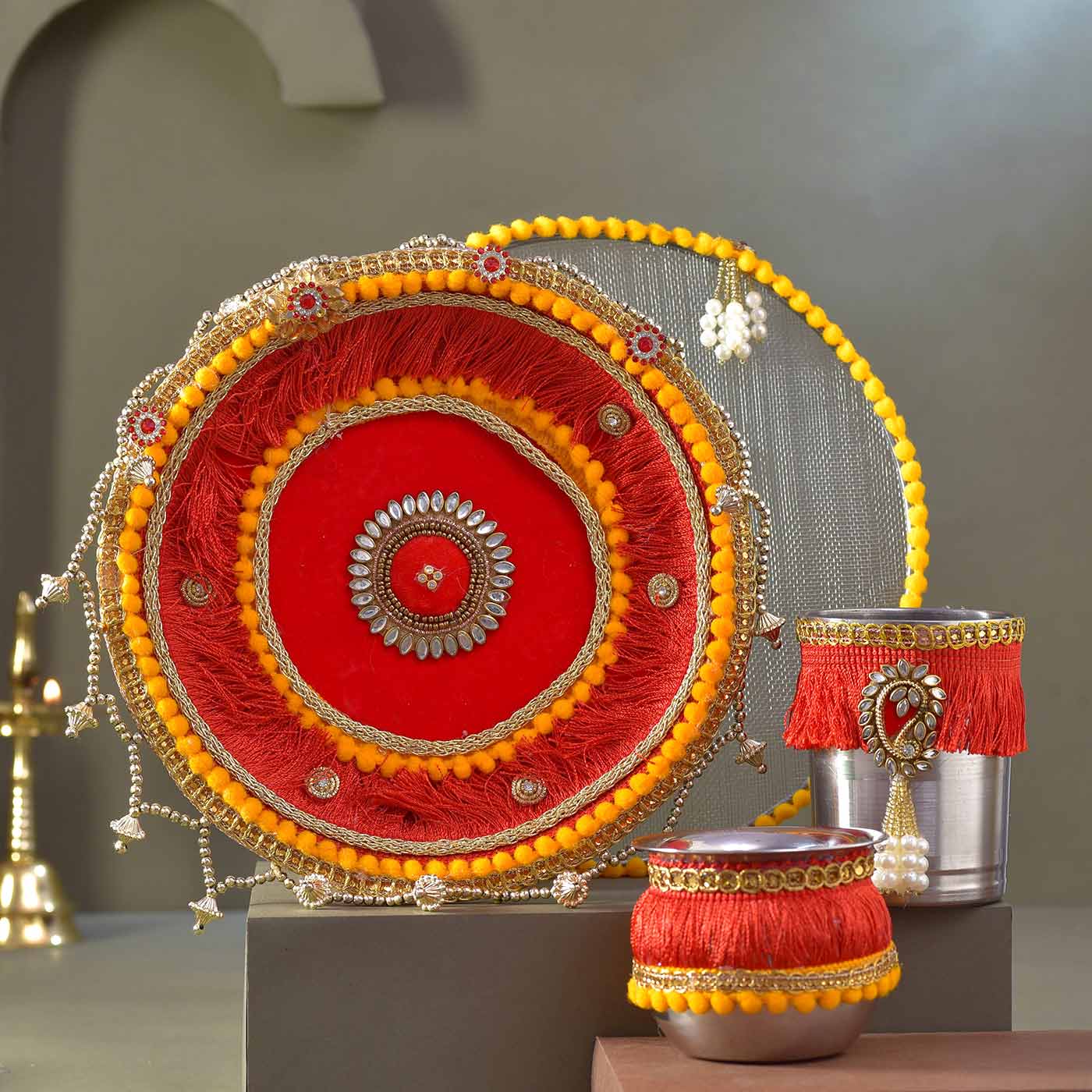 Karwachauth Thali, Sweet & Cosmetic Hamper