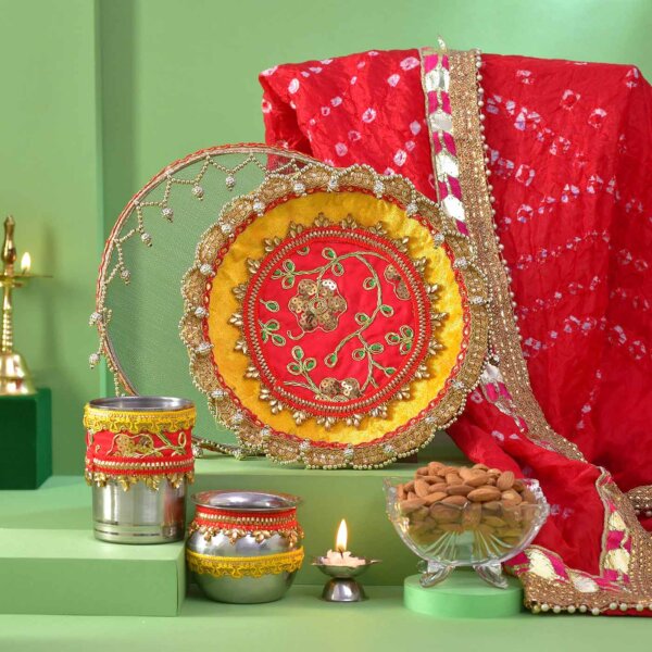 Karwachauth Thali & Cosmetic Hamper - Image 6