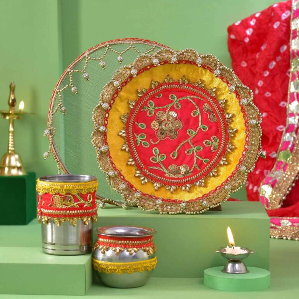 Karwachauth Thali & Cosmetic Hamper - Image 5