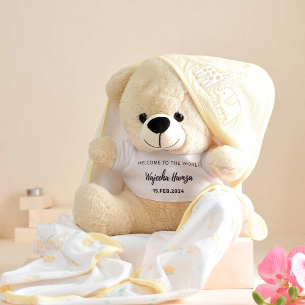 Welcome home baby Personalized Teddy Combo