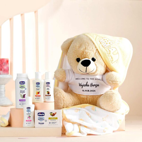 Welcome home baby Personalized Teddy Hamper