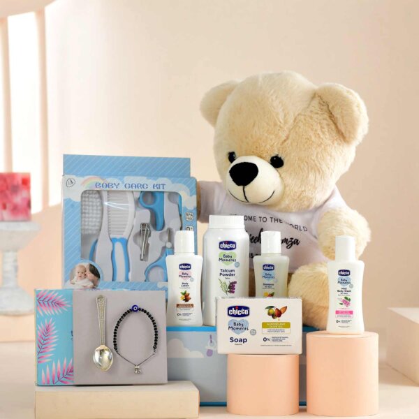Welcome home baby Personalized Teddy Hamper