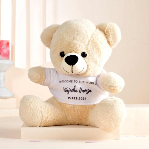 Welcome home baby Personalized Teddy Hamper - Image 2
