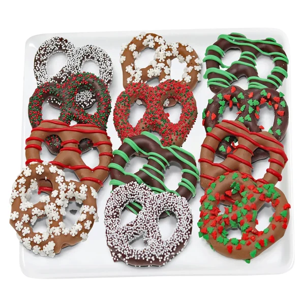 Artisan 12 Belgian Chocolate Pretzel Delights (6 Dark Chocolate, 6 Milk Chocolate)