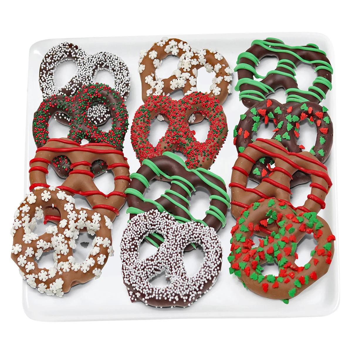 Artisan 12 Belgian Chocolate Pretzel Delights (6 Dark Chocolate, 6 Milk Chocolate)
